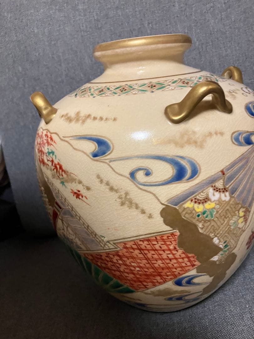 メ5006 【平安　高峰造】 花器、壺 木箱有り