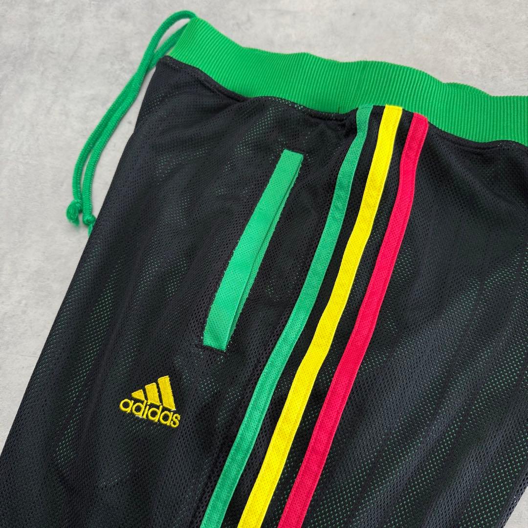 美品 00s old adidas アディダス トラックパンツ ラスタカラー L