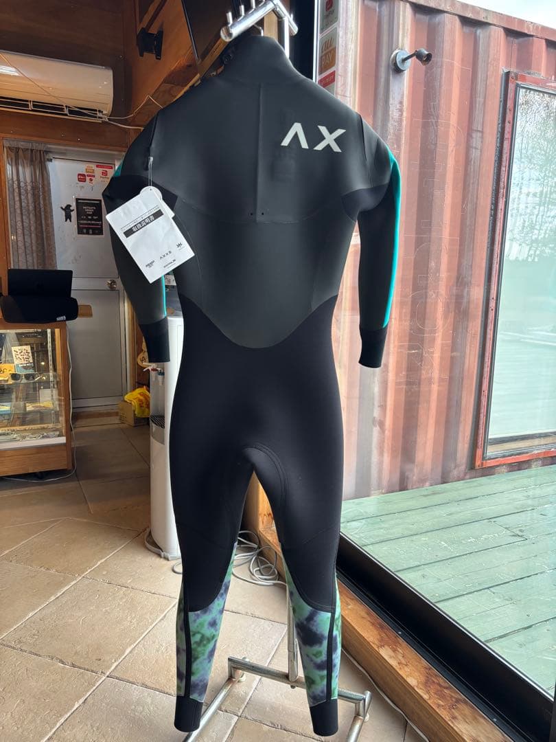 AX 4/3mmセミドライスーツ裏起毛　ブラック/ターコイズ　Mens ML