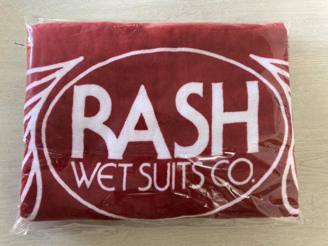 RASH BEACH TOWEL ビーチタオル 今治タオル レッド×ホワイト