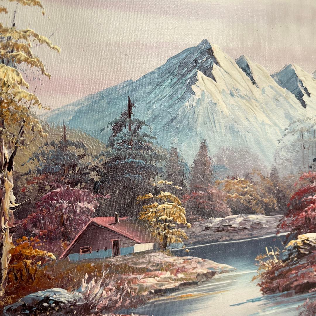 油絵　風景画　額