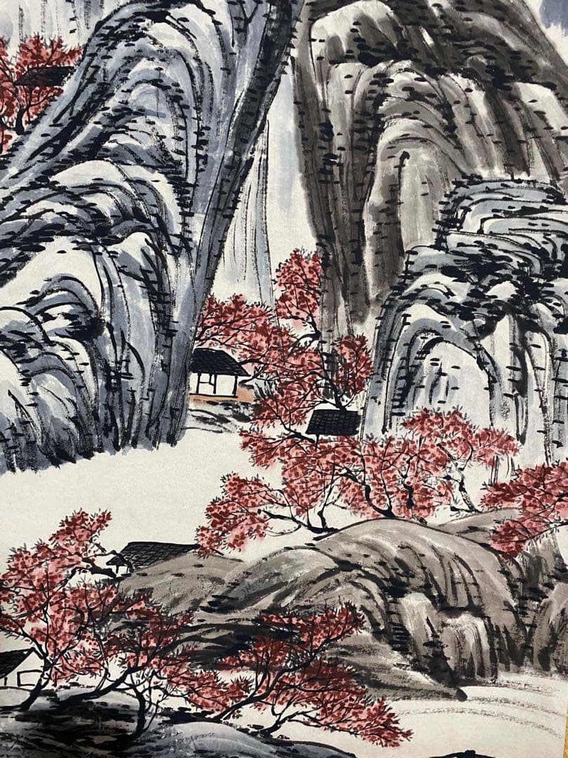齐白石 桃源仙境 中国画 掛け軸 水墨画 和室 玄関 茶室 壁掛け 美術品