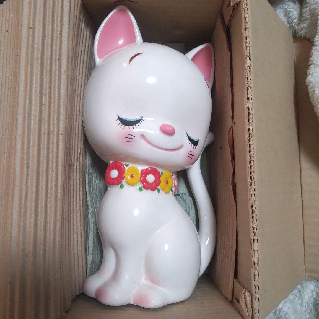 レア　RUNE 内藤ルネ 陶器 貯金箱 猫 昭和レトロ　箱有り