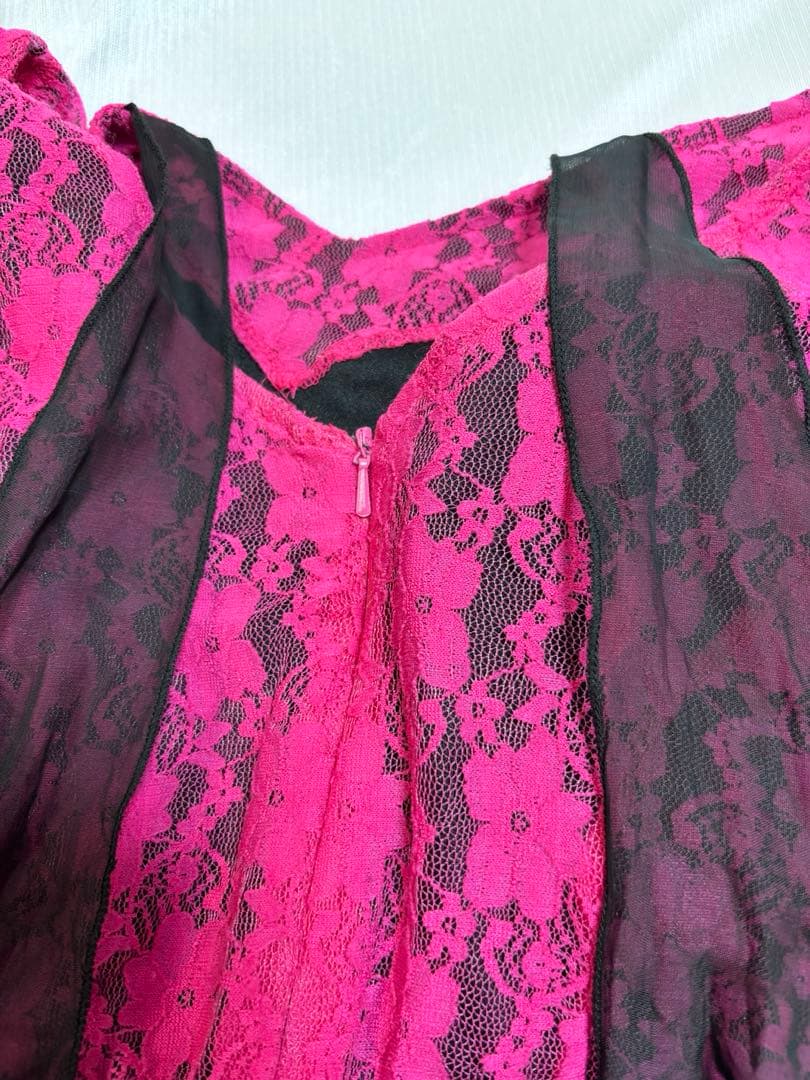 社交ダンス　ワンピースドレス prima boutique ピンク 黒　M〜L