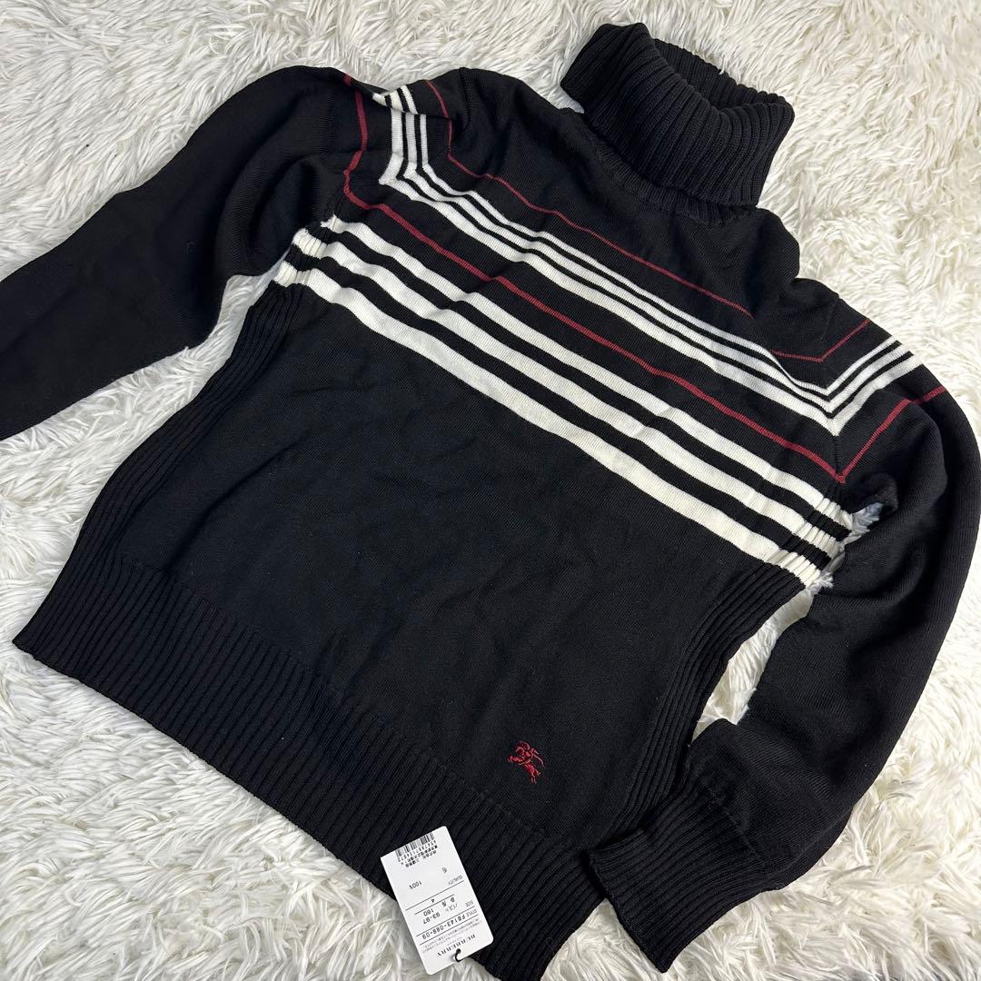 新品 BURBERRY タートルネック ストライプ ニットセーター