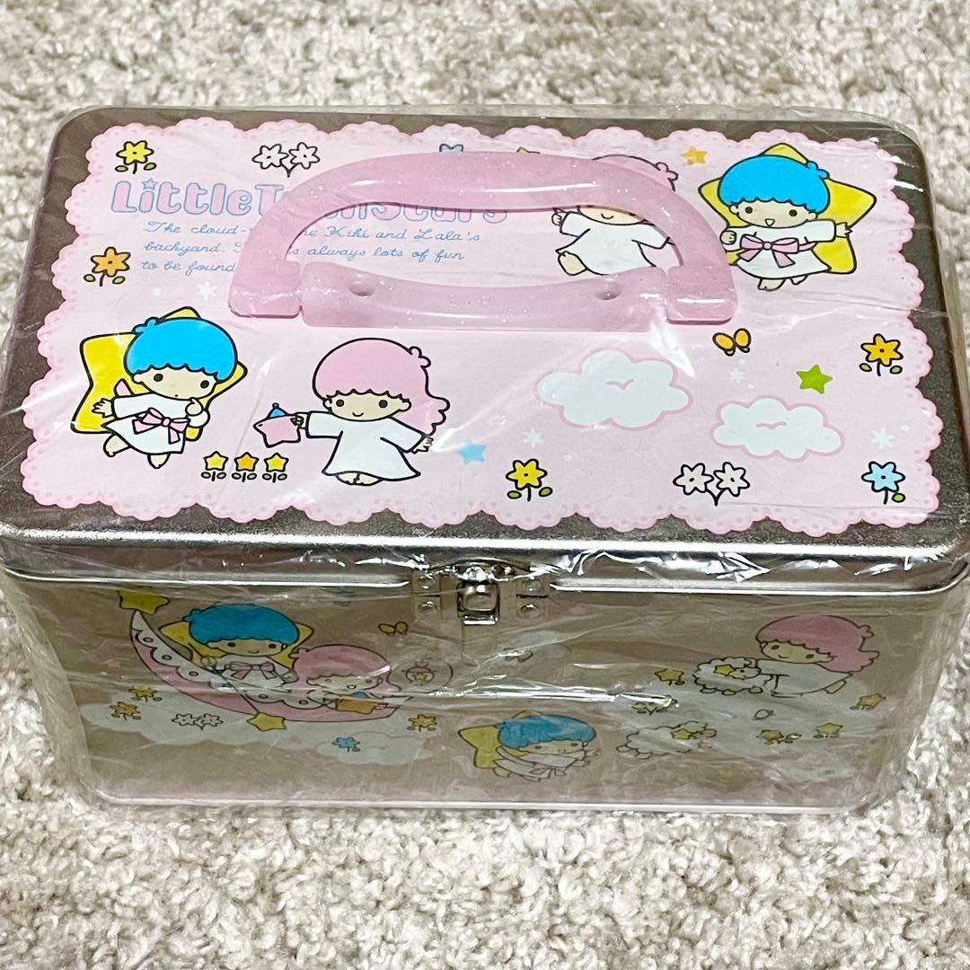 【未開封】リトルツインスターズ　キキララ　トランク型 取っ手付き缶　ケース　缶