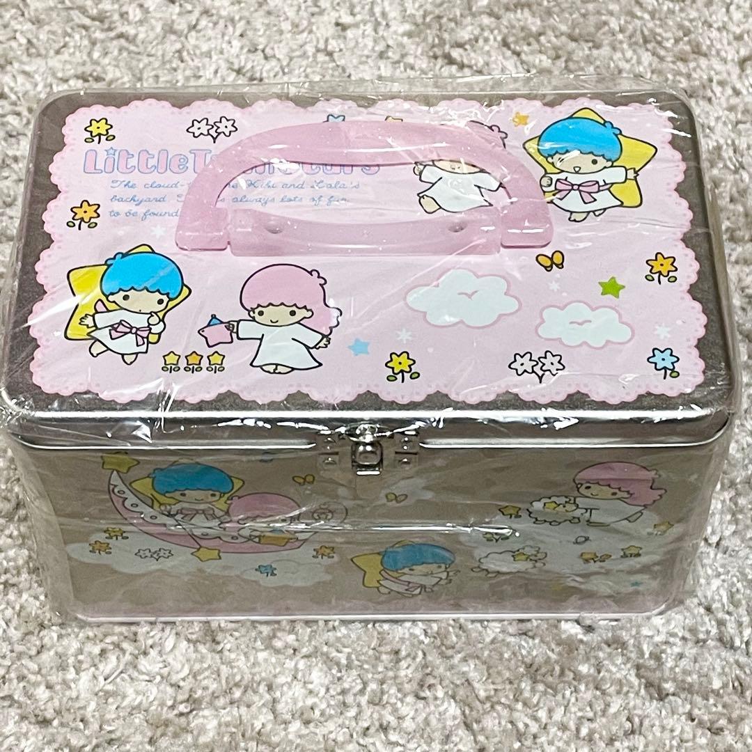 【未開封】リトルツインスターズ　キキララ　トランク型 取っ手付き缶　ケース　缶