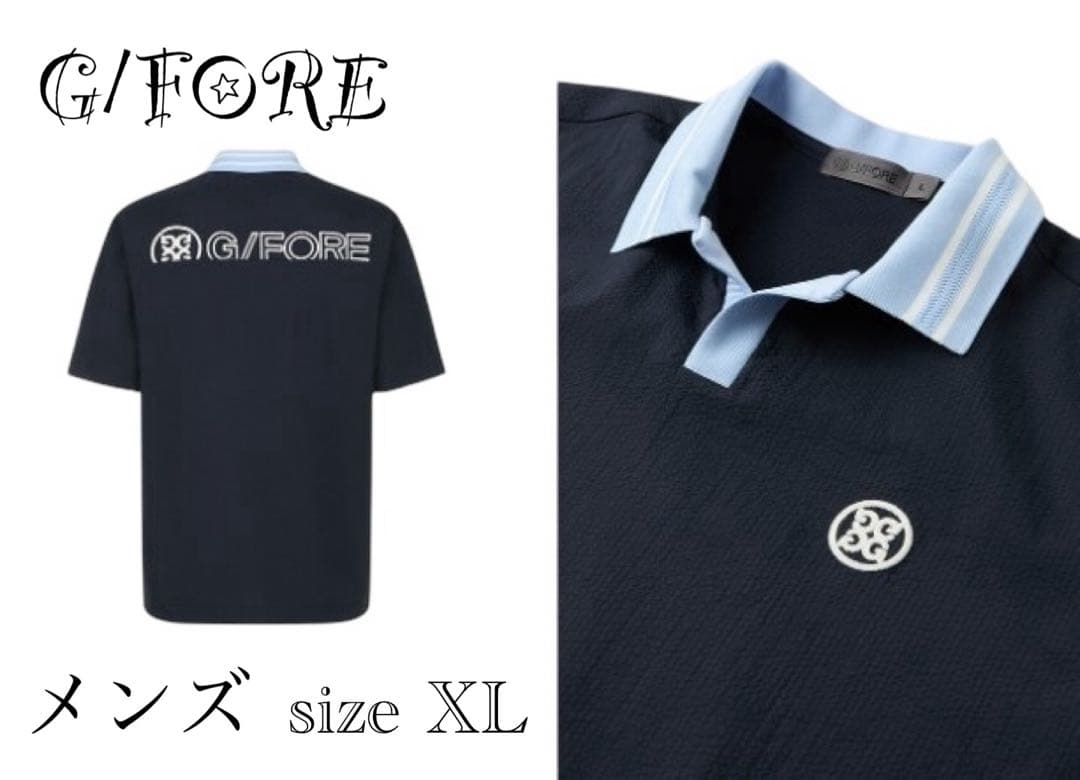 新作新品未使用G/FOREジーフォア メンズシャツsizeXLネイビー