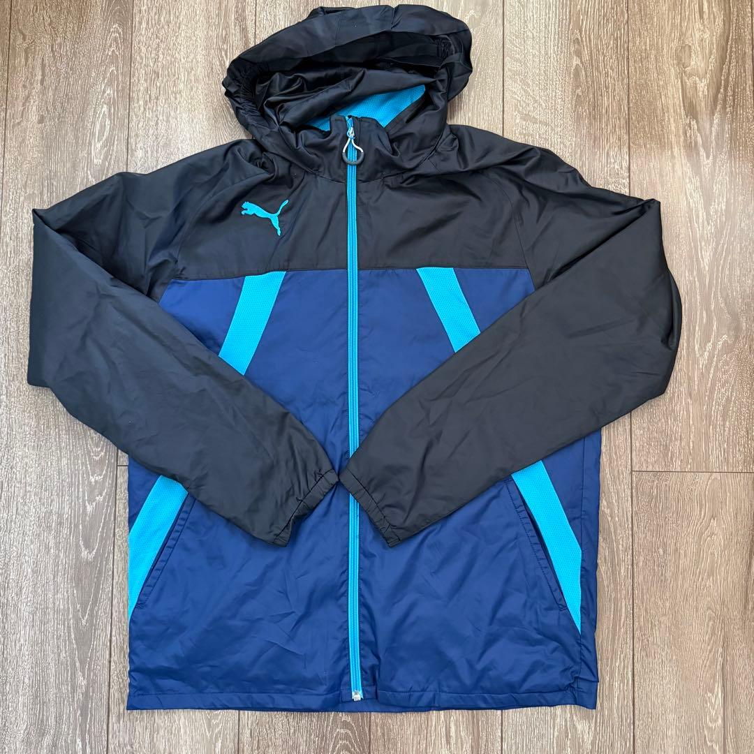 美品 PUMA サッカー 裏起毛 ピステ・ウィンドブレーカー 上下セット L