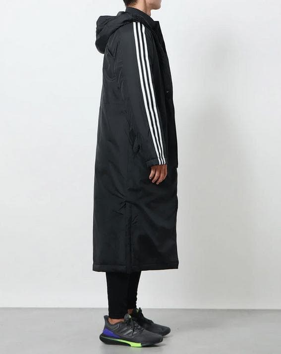 新品半額 15400円を アディダス ベンチコート ロングBLKブラック L