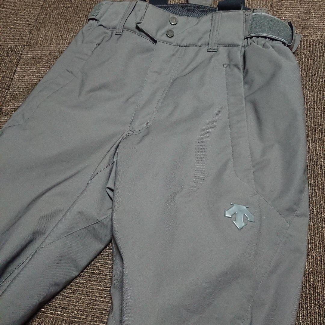 送料無料【DESCENTE】グレー無地スキーパンツ M