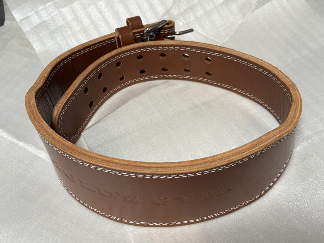 新品同様　ゴールドジム　プロレザーベルト　Lサイズ