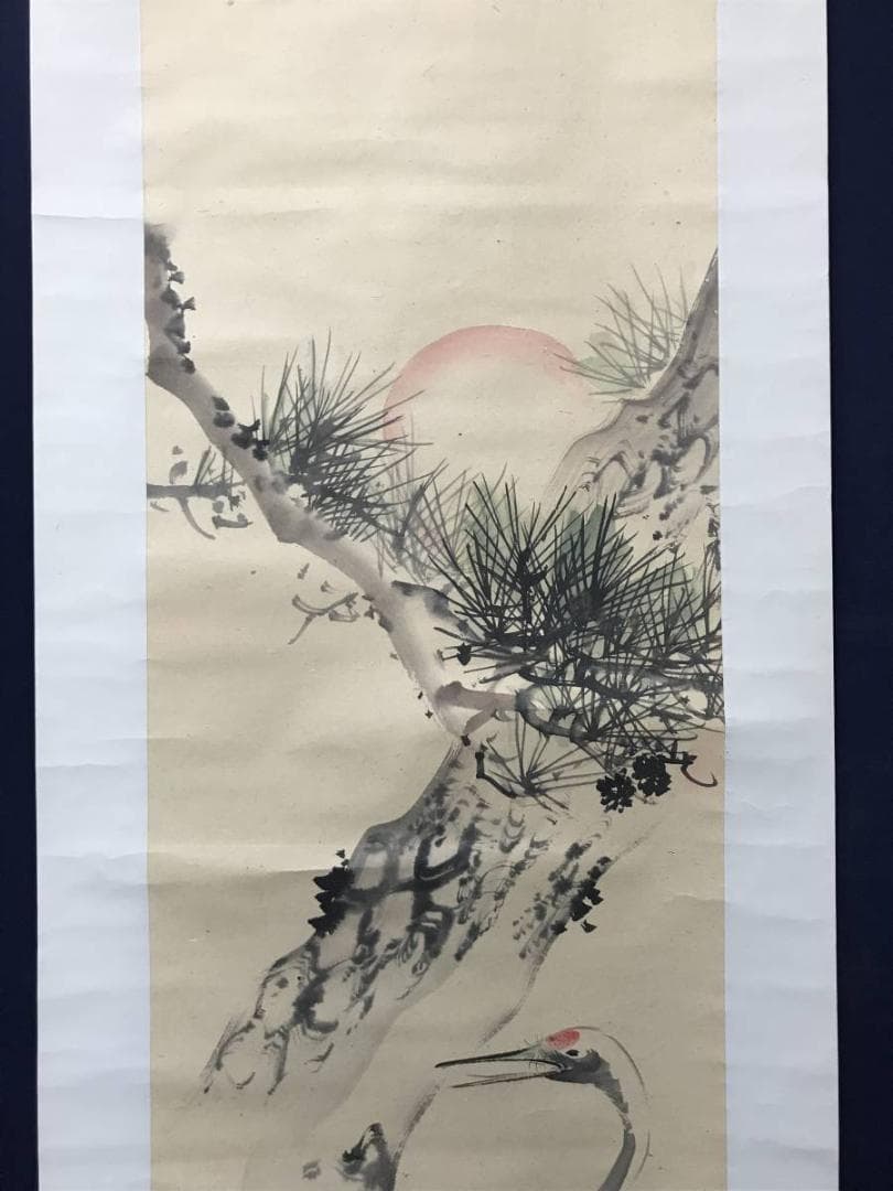 作者不詳/鶴亀図/鶴図/亀図/双幅/掛軸/名家伝来/AC-759