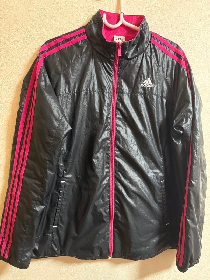 ♥ アディダス ♥ 上下 adidas ジャージ 黒ピンク ウィンドブレーカー