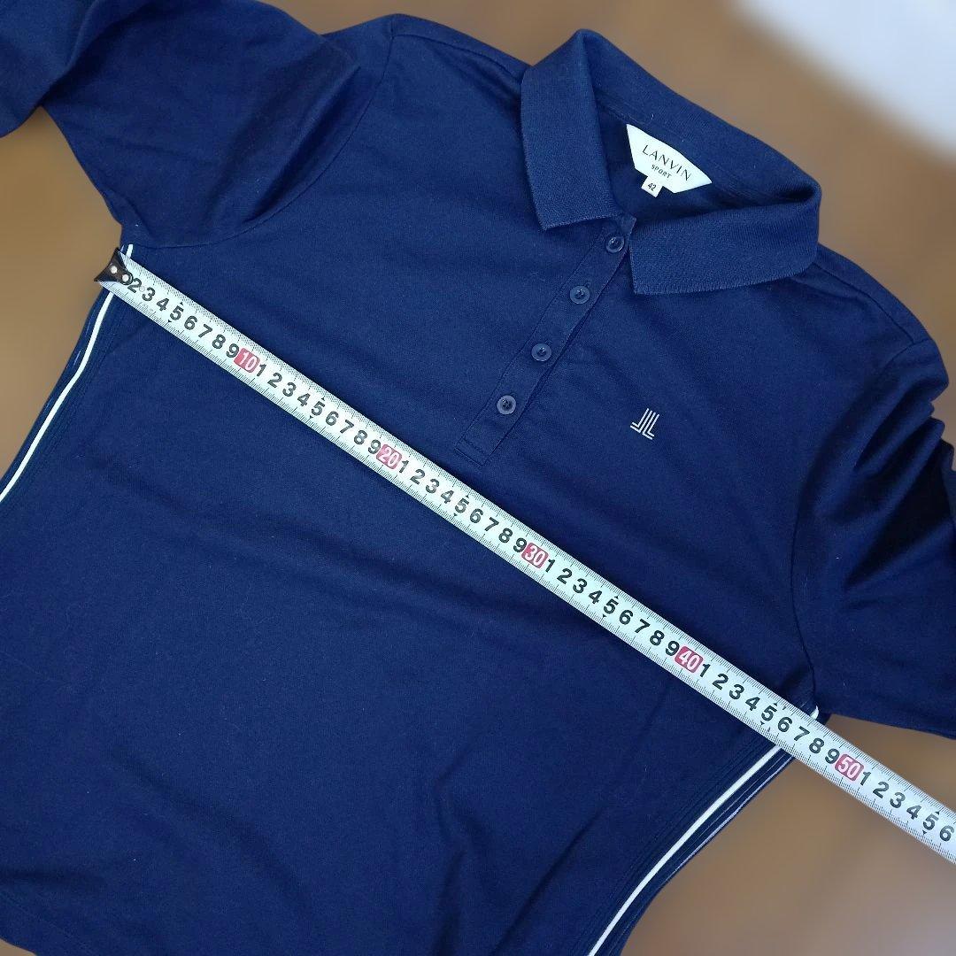 LANVIN SPORT 長袖ポロシャツ レディースサイズ　LL（42）紺
