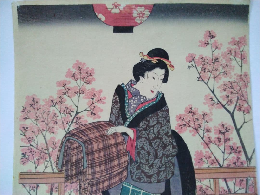 浮世絵 見立　源氏　花の宴　広重　３枚続