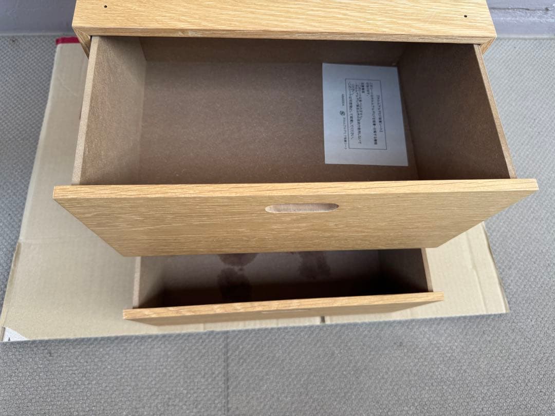 3点セット 無印良品 スタッキングシェルフ 引出し チェスト 4段/2段オーク材
