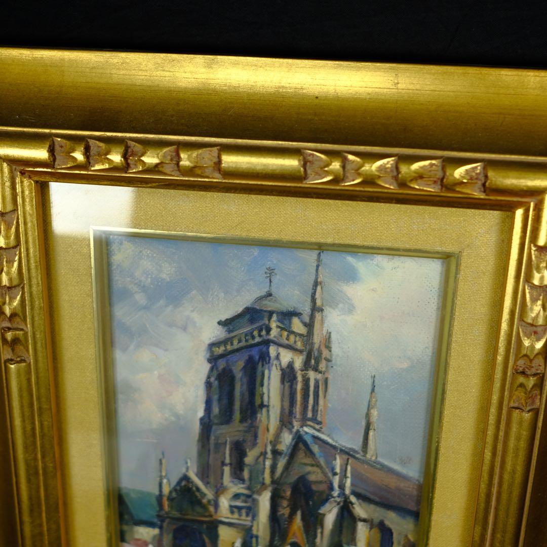 ユトリロ　複製画　額装品　アート　印象派　街の風景　ビンテージ　古道具