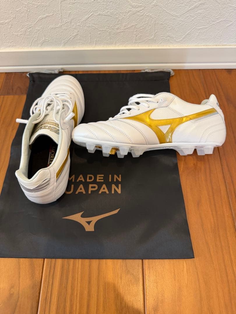Mizuno Moreliaホワイト/ゴールド サイズを間違えたので出品します！