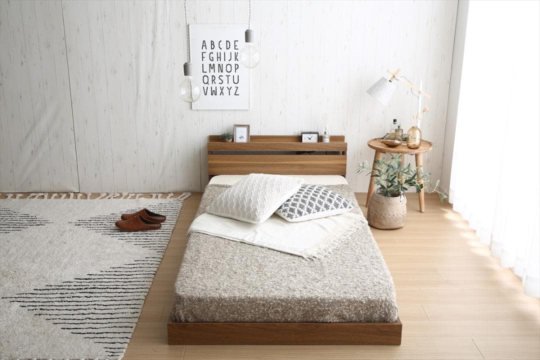 《新品・送料無料》【ダブル】Coroa フロアベッド（マットレス付き）