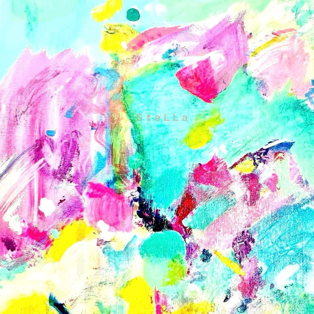 現代アート　カラフル　パステル　北欧アート　インテリア　抽象画　ポップ　おしゃれ
