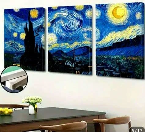 【額入り】超軽量 ☆ゴッホ 星月夜 3点セット