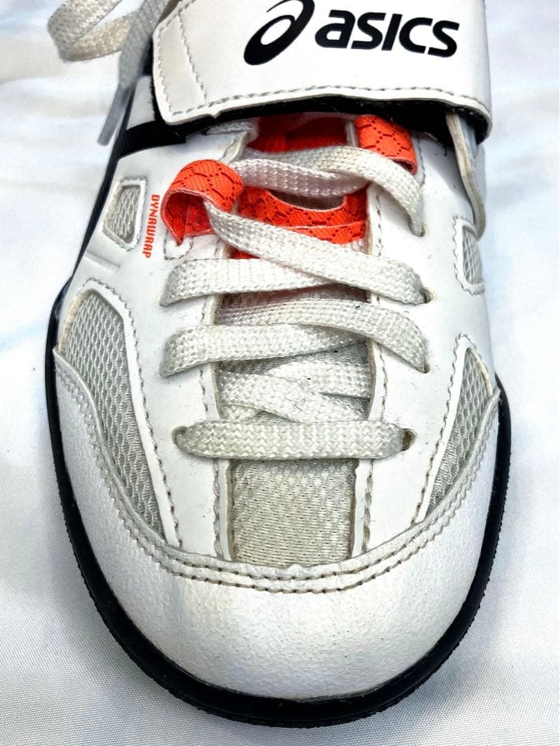 美品⭐️ASICS アシックス　円盤・砲丸投げ用シューズ　白/オレンジ25.0cm