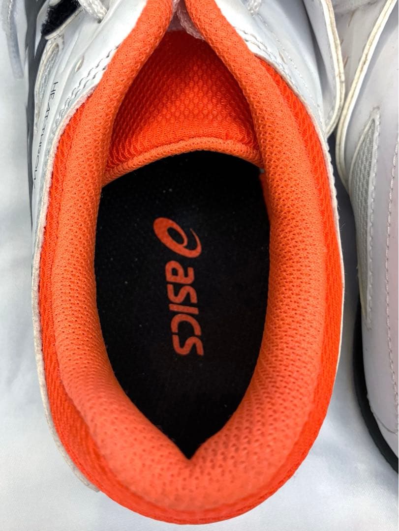 美品⭐️ASICS アシックス　円盤・砲丸投げ用シューズ　白/オレンジ25.0cm