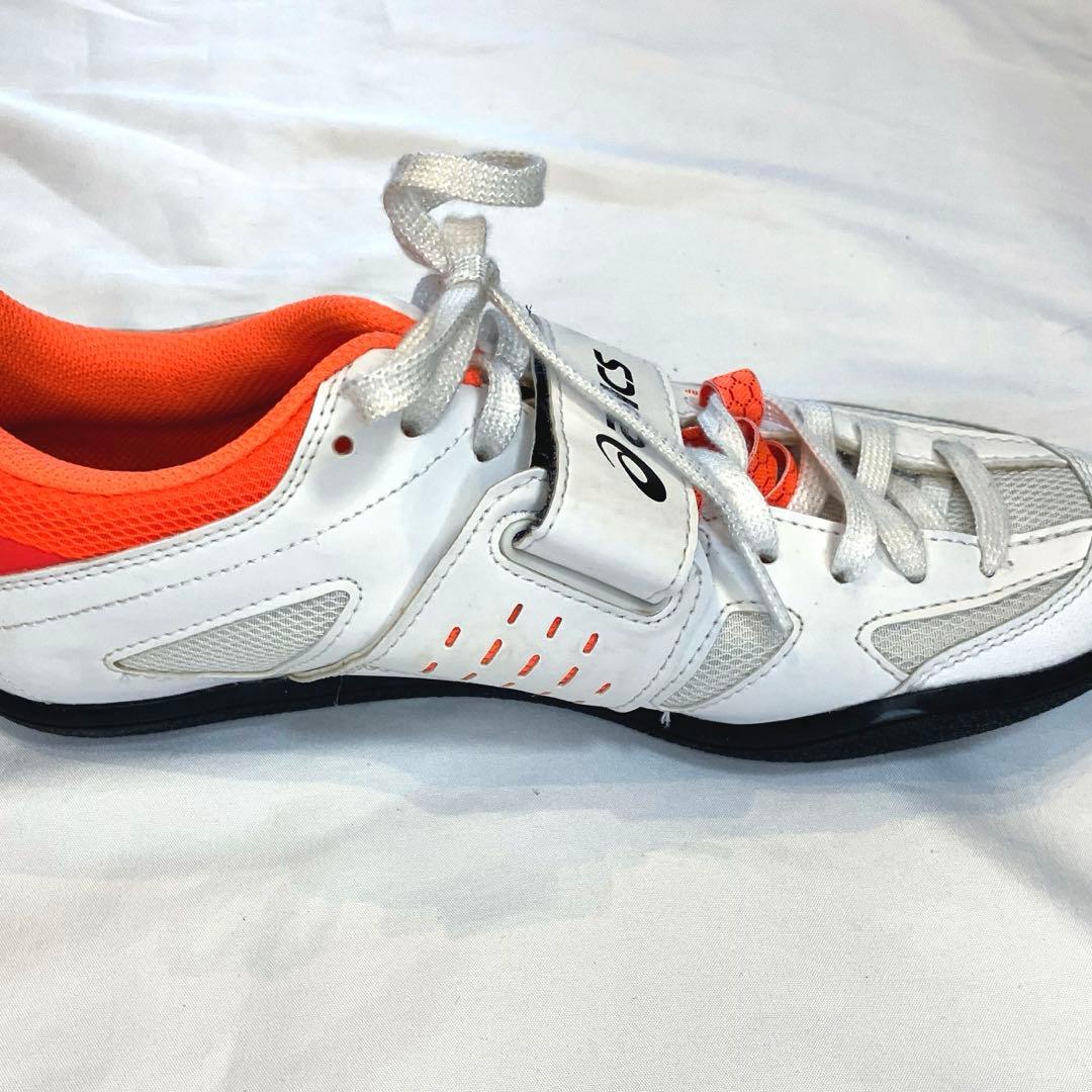 美品⭐️ASICS アシックス　円盤・砲丸投げ用シューズ　白/オレンジ25.0cm