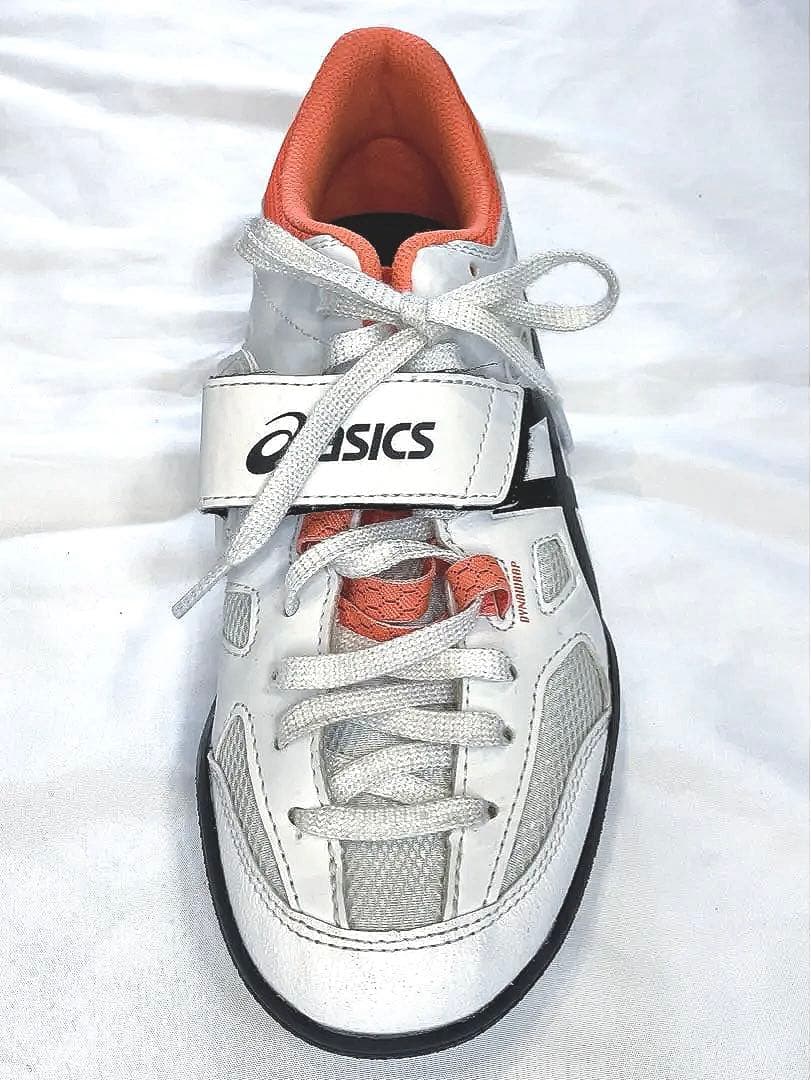 美品⭐️ASICS アシックス　円盤・砲丸投げ用シューズ　白/オレンジ25.0cm