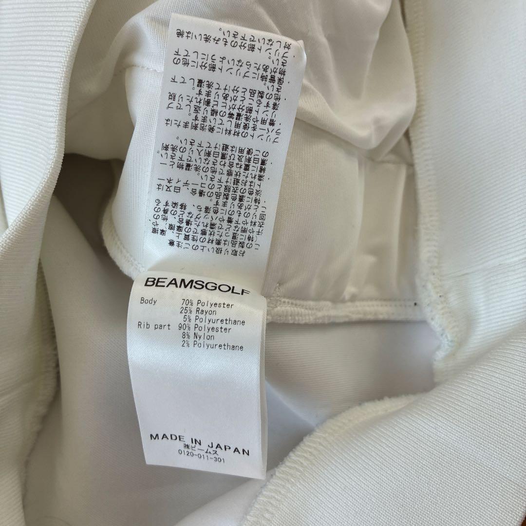 美品　BEAMS GOLF ハーフジップ セーター ホワイトLサイズ