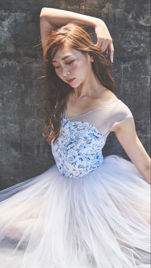 Stina レオタード type H / light blue flower