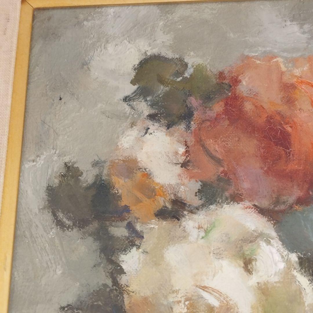 山崎 翠祥「薔薇一九七九」油絵・F3号　「一枚の繪」人気画家　薔薇の名手