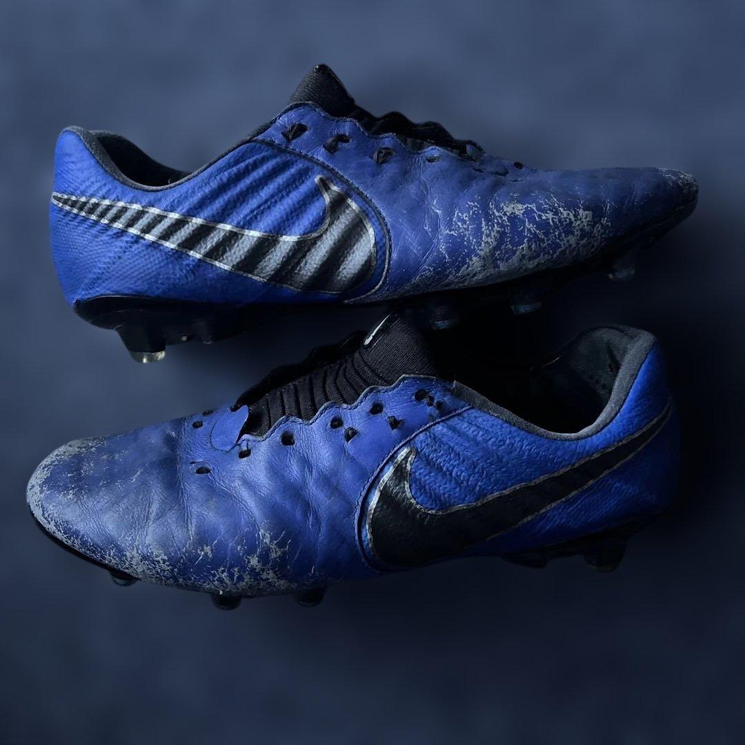 Nike サッカーシューズ スパイク 青　紐なし