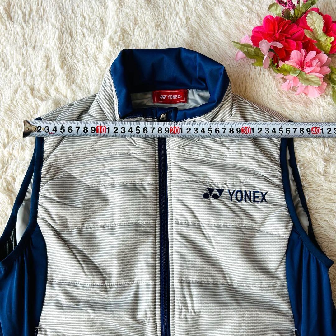 YONEX ヨネックス 中綿ベスト ロゴ刺繍 ネイビーグレー ヒートカプセル