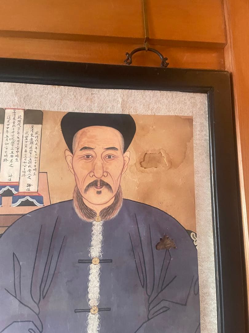 中国　古い　大型　人物画　アンティーク　絵画