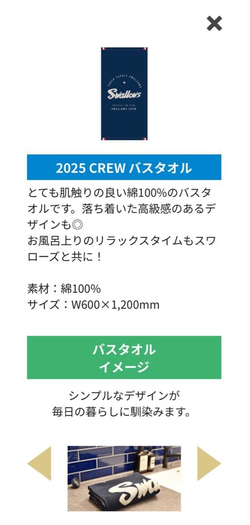 【5点セットXLサイズ 】スワローズCREW ファンクラブプラチナ会員特典