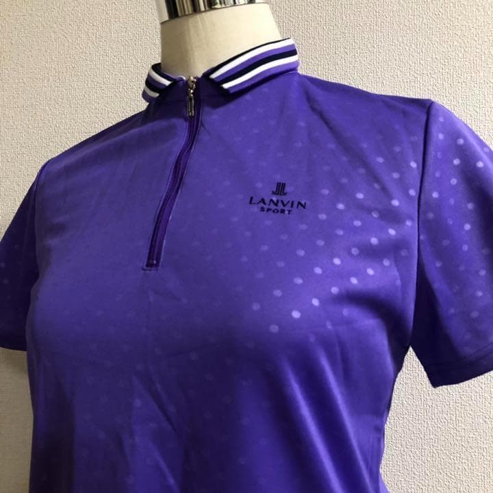 ランバンスポール ゴルフ ポロシャツ 日本製 パープル ドット サイズ40