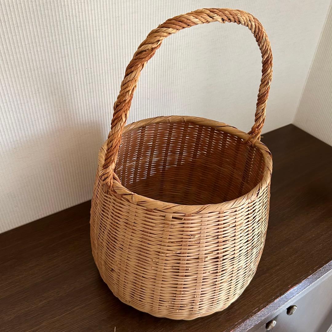 竹かご　野菜かご　持ち手付き