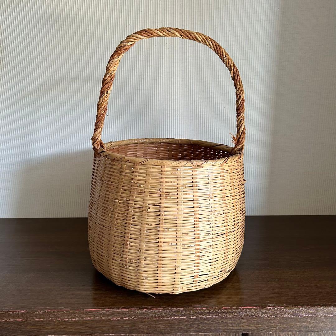 竹かご　野菜かご　持ち手付き