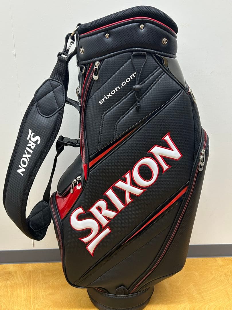 スリクソン キャディバッグ 9型 カーボン調 ブラック×レッド SRIXON
