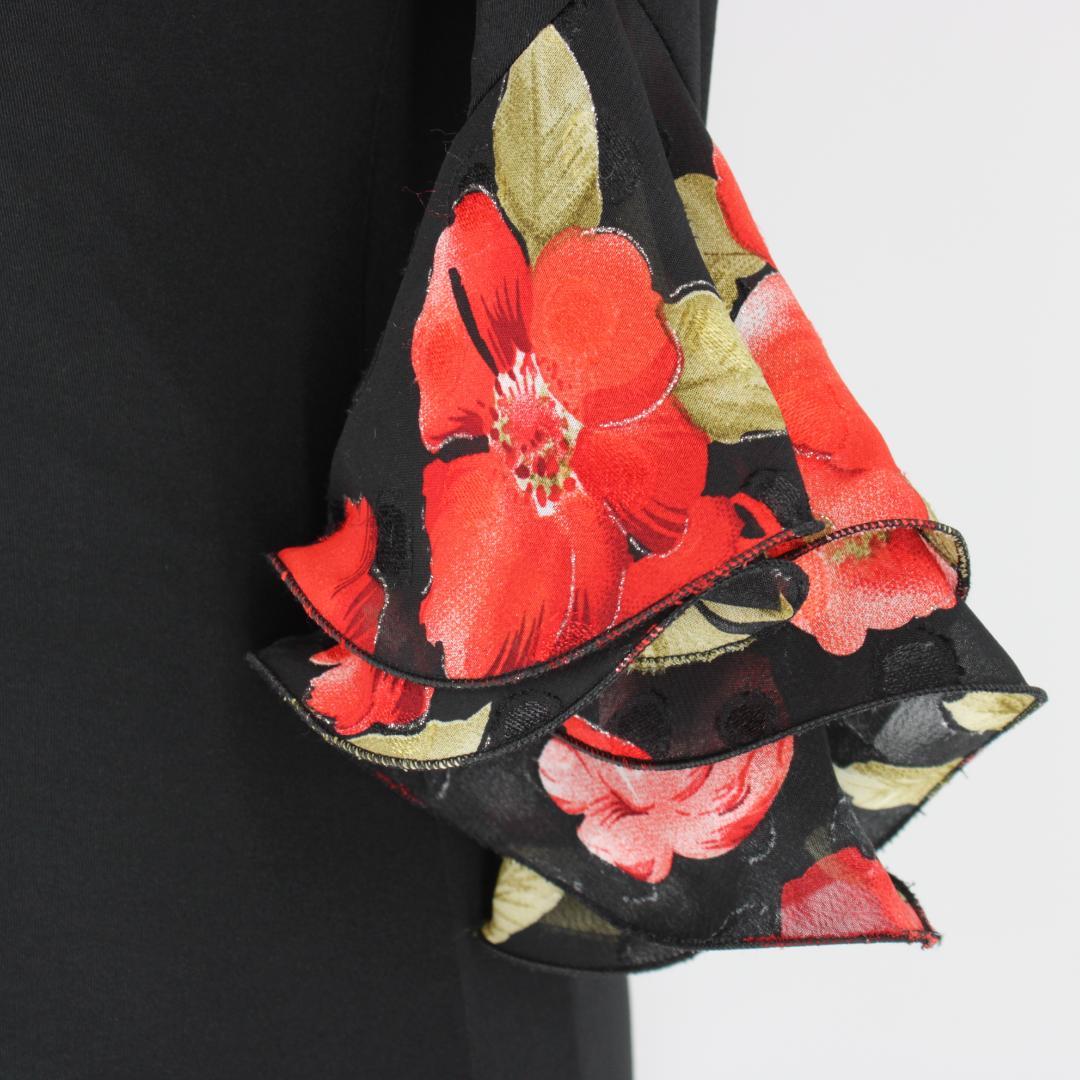 【美品 社交ダンス衣装】ワンピースドレス prima boutique 黒 赤