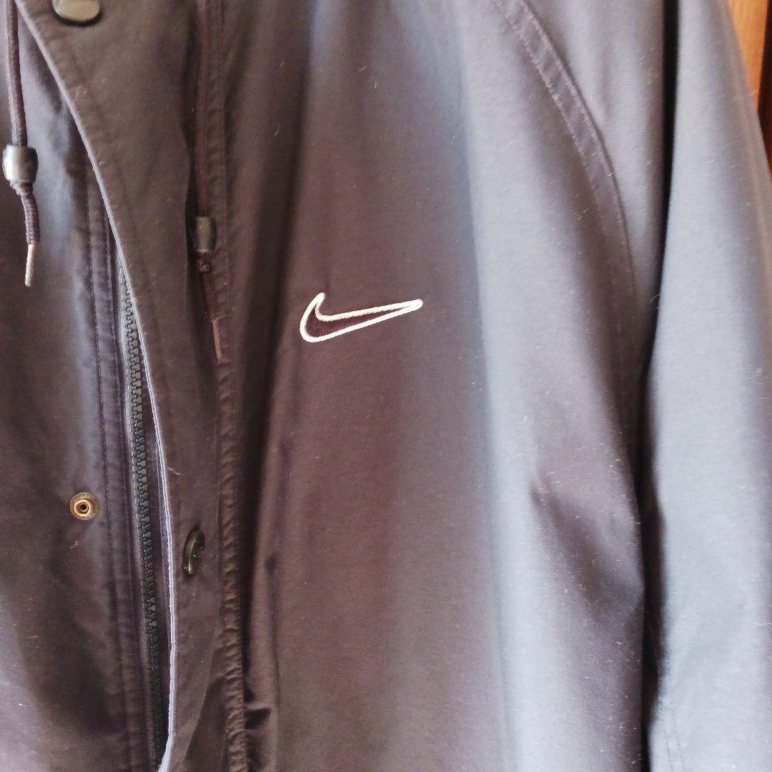 セール‼️　NIKE 　 ベンチコート ロング ロゴ刺繍 黒　XL　90s