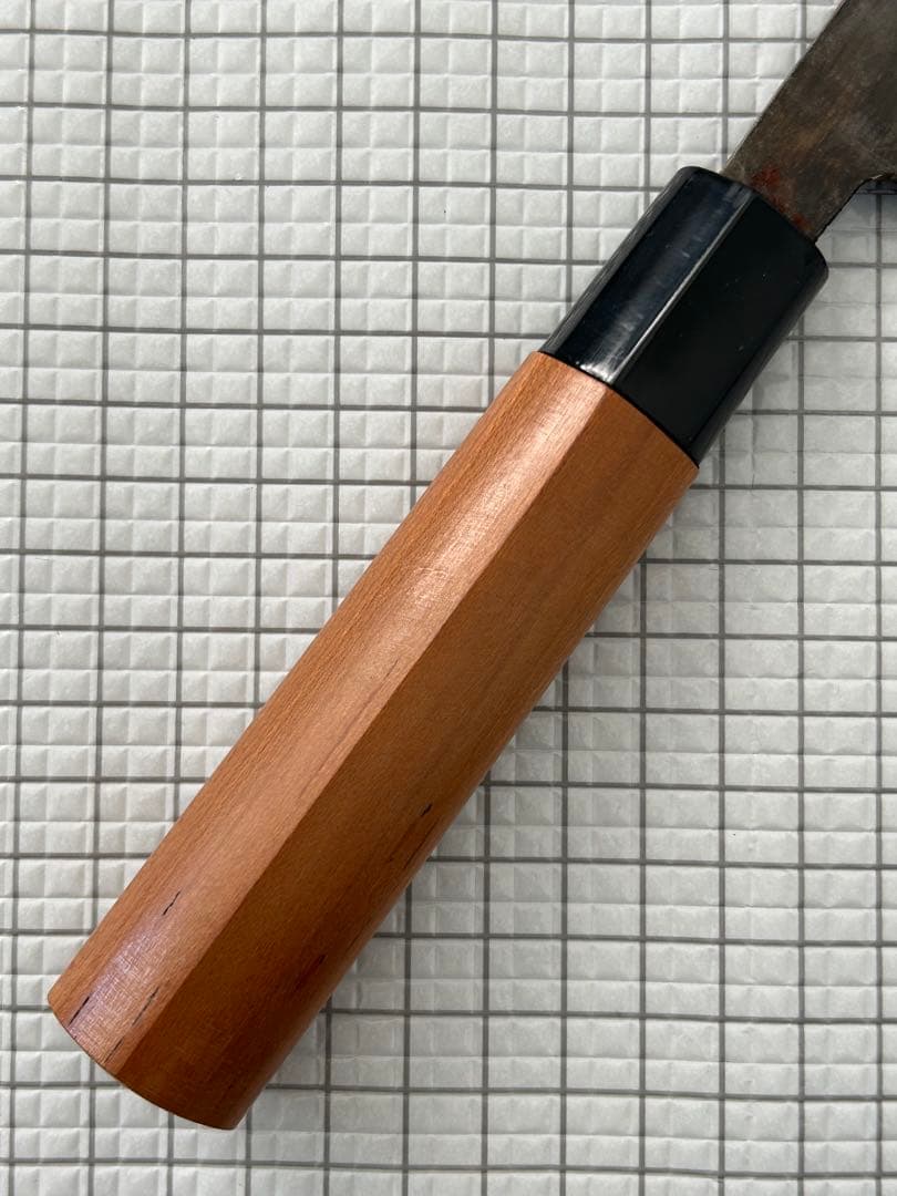 包丁 菜切包丁 菜切 安来鋼青紙２号 165mm 黒打ち チェリーシノギ柄 ②