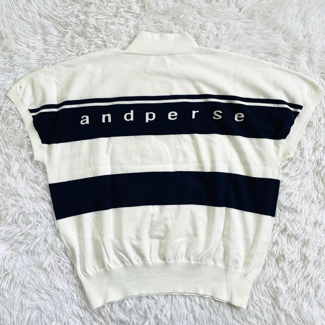 新品 未使用 アンパスィ モックネック ストレッチ 白 ホワイト XL LL