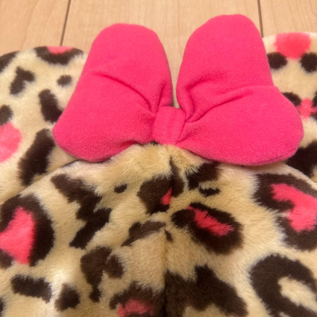 ミニー マフラーキャップ ヒョウ柄