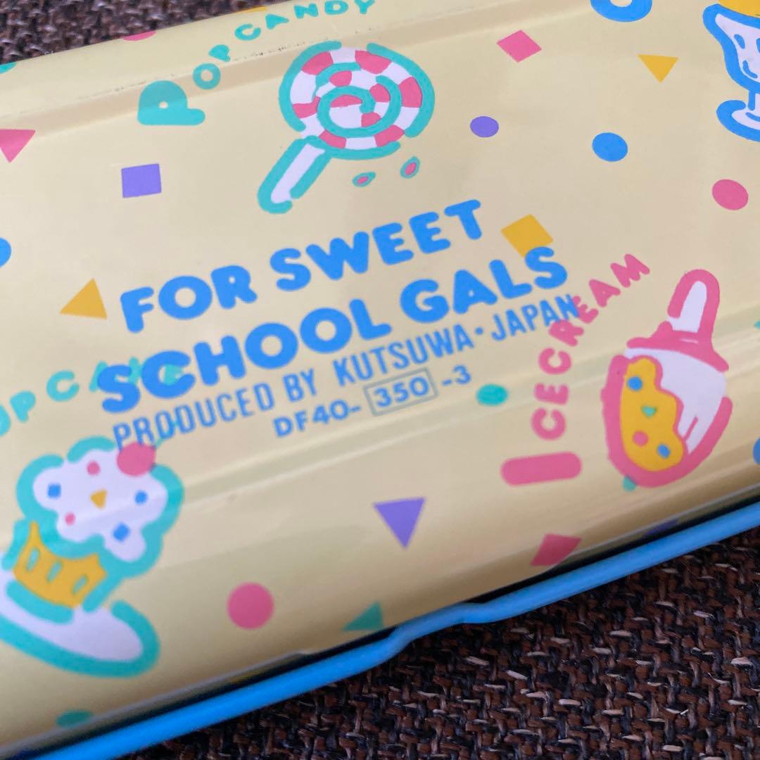 当時物 昭和ファンシー 『POPS CLUB』缶ペン レターセット 定規セット