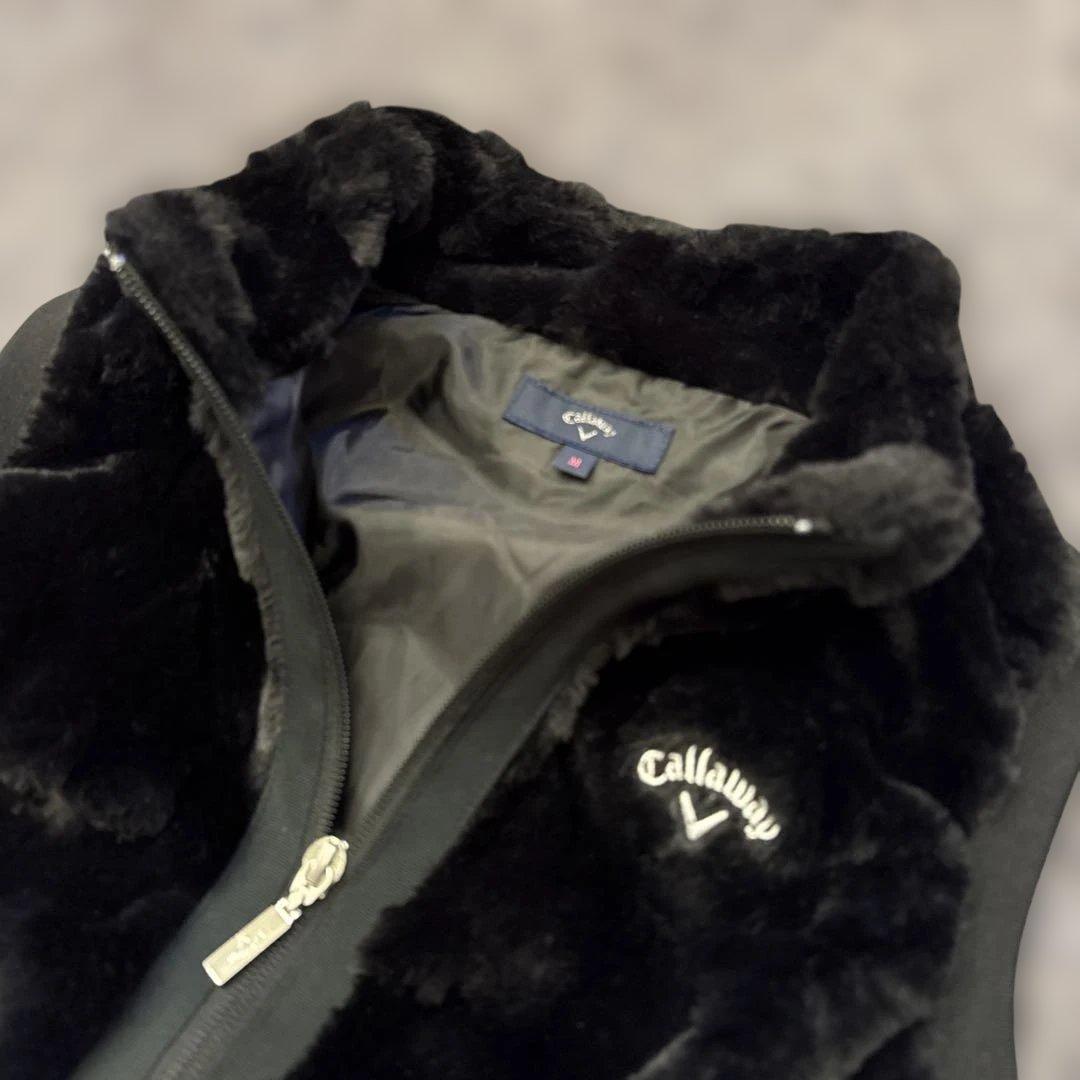 Callaway 黒 ベスト　キャロウェイ　ファー　美品　ゴルフ　レディース