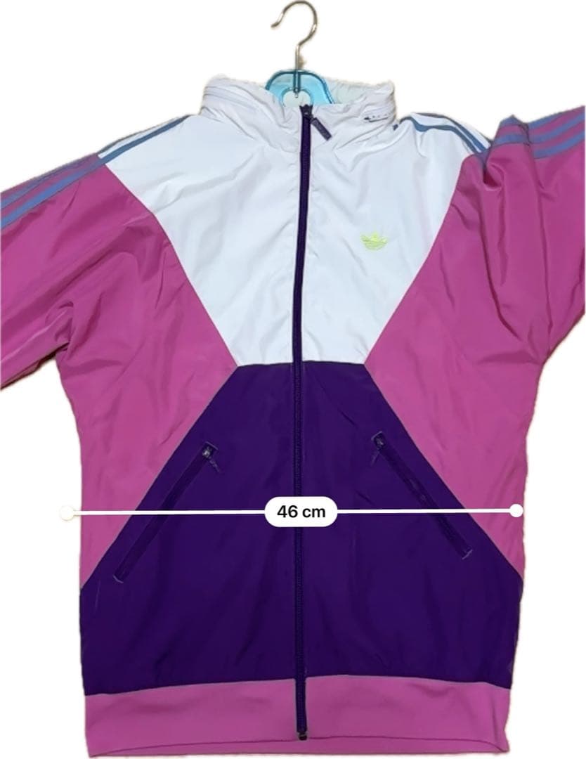 希少　adidas フード付きウィンドブレーカー ピンク/紫