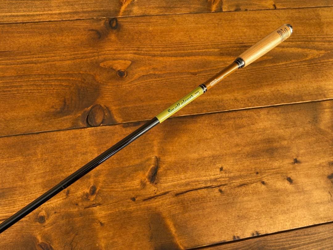 小物釣り竿　タナゴ竿　150cm ウッドグリップ　振り出し竿　ブラウン